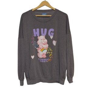 Care Bears “Hug Yourself Today” Cozy Crewneck Sweatshirt – Gray